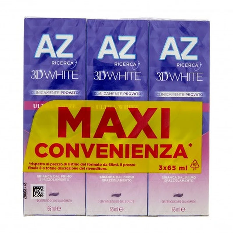 AZ Dentifricio 3D White Ultra White 3x65ml — Dentifricio