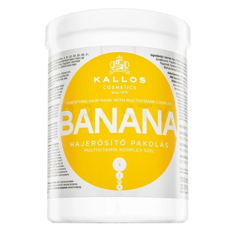 Kallos Maschera capelli fortificante alla banana 1000 ml — Maschera per capelli