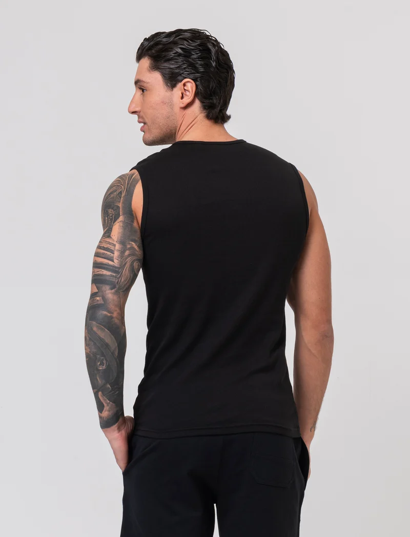 T-shirt senza maniche da uomo - Nero